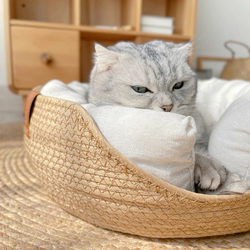 Handwoven Bamboo Pet Bed