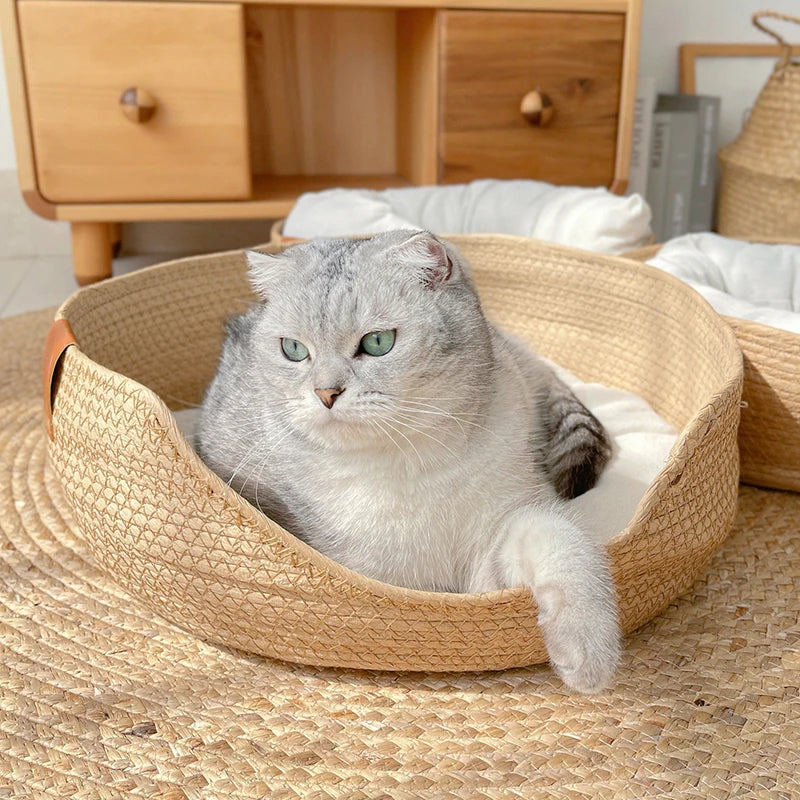 Handwoven Bamboo Pet Bed