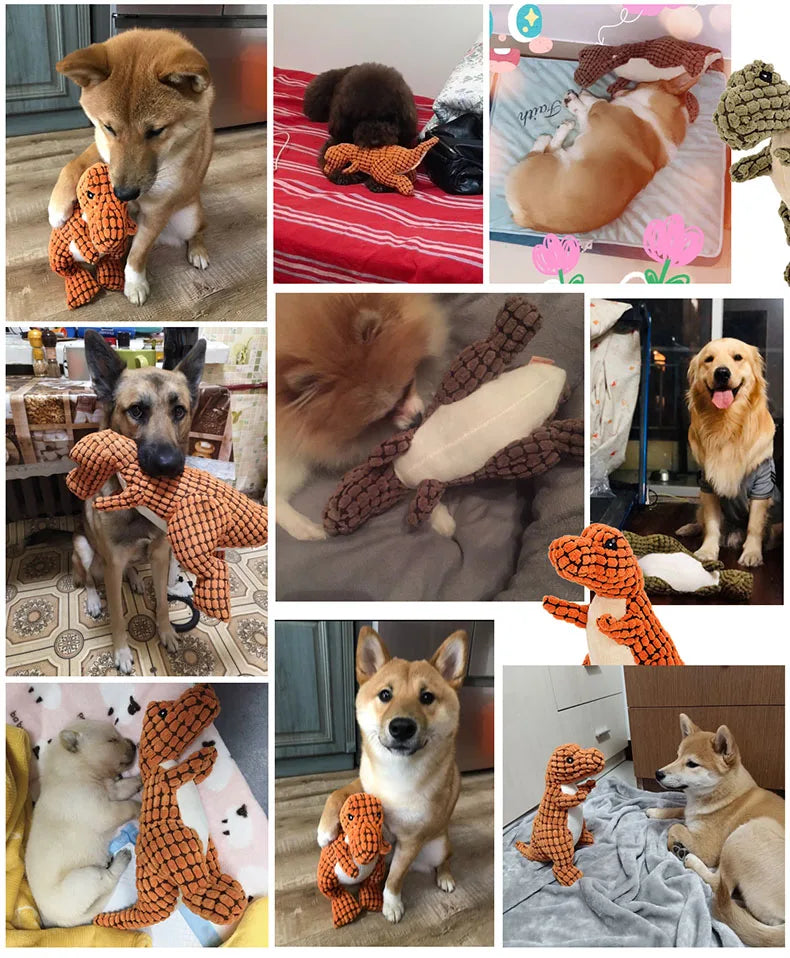 Indestructible Plush Dinosaur Toy