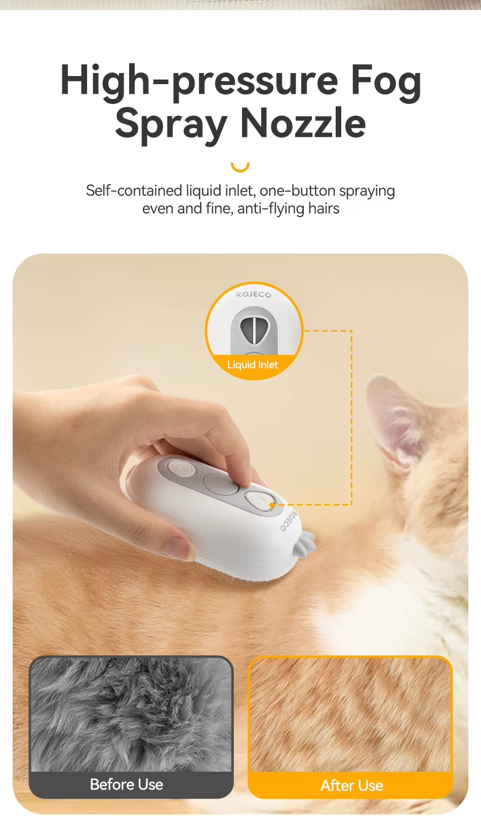 Pet Steam Comb Grooming Brush