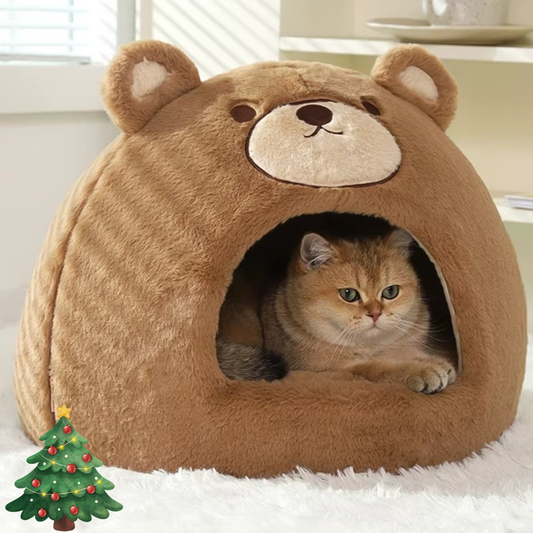 The Adorable Bear Cave Bed Your Cat Will Love 🐾 Cats