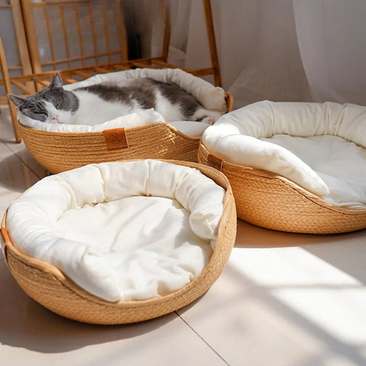 Handwoven Bamboo Pet Bed